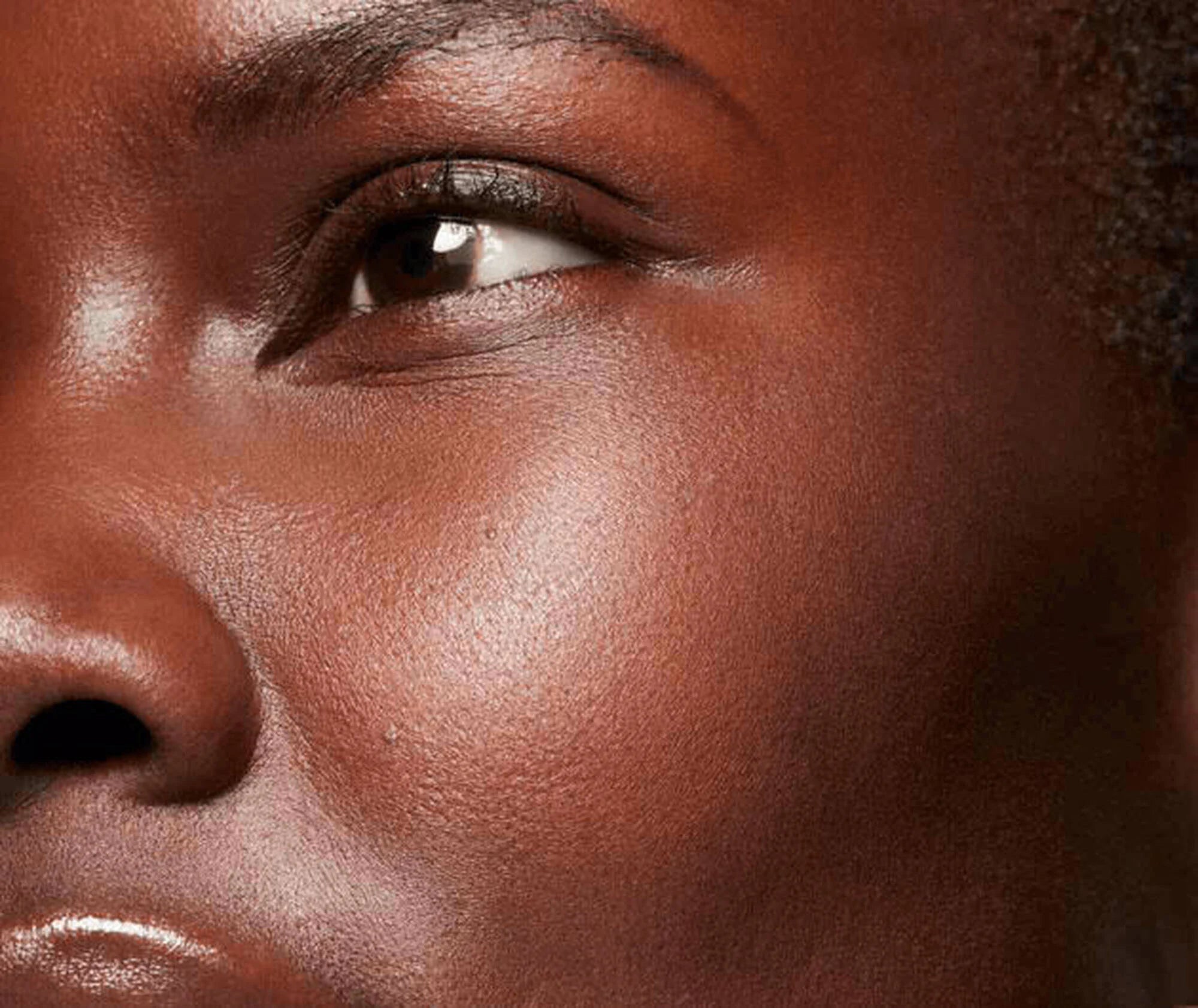 Close-up of a person's eye with a blurred background