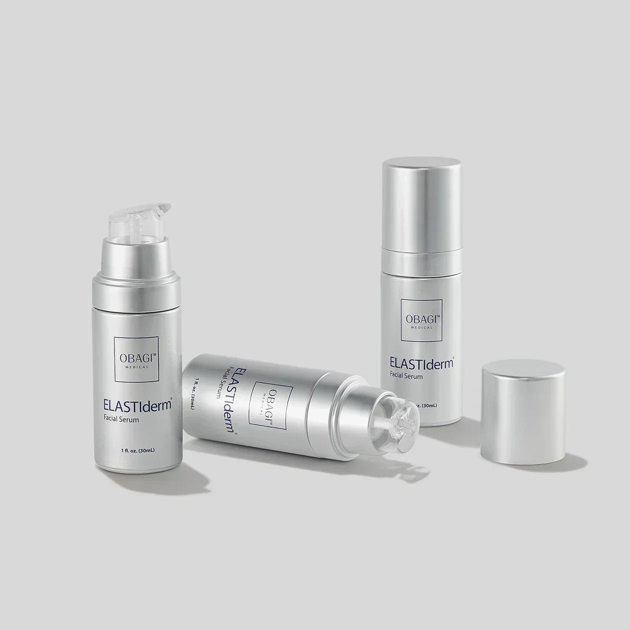 OBAGI ELASTIderm skincare products on a light gray background