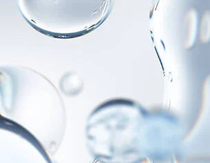 Close-up of clear bubbles with a blurred background