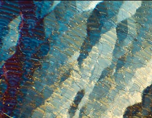 Close-up of a textured surface with blue and brown patterns