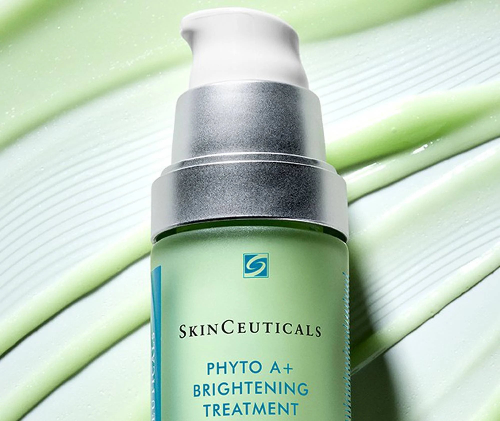 Skinceuticals Phyto A+ Brightening Treatment bottle on a light green background