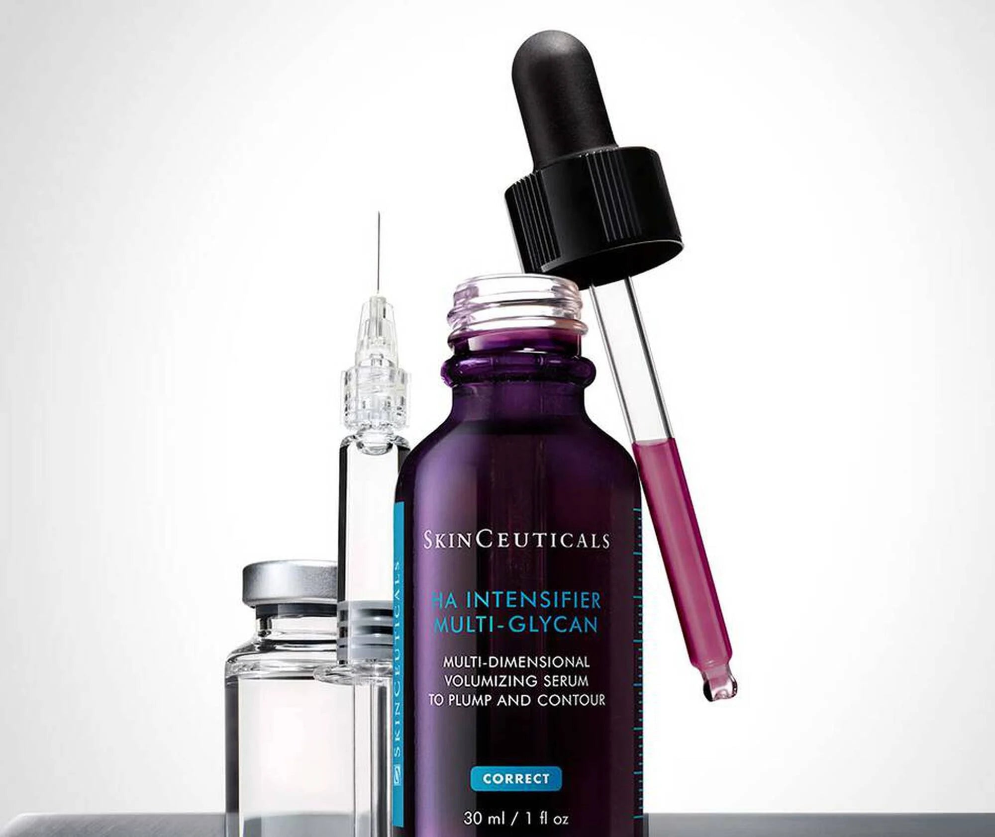 Skinceuticals skincare serum with dropper and vial on a white background