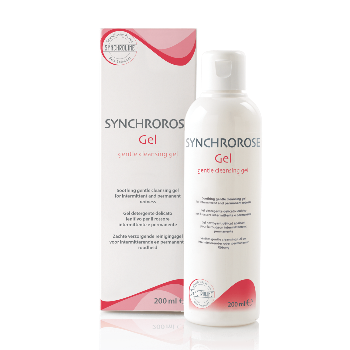 SYNCHROROSE Gel bottle and packaging on a white background