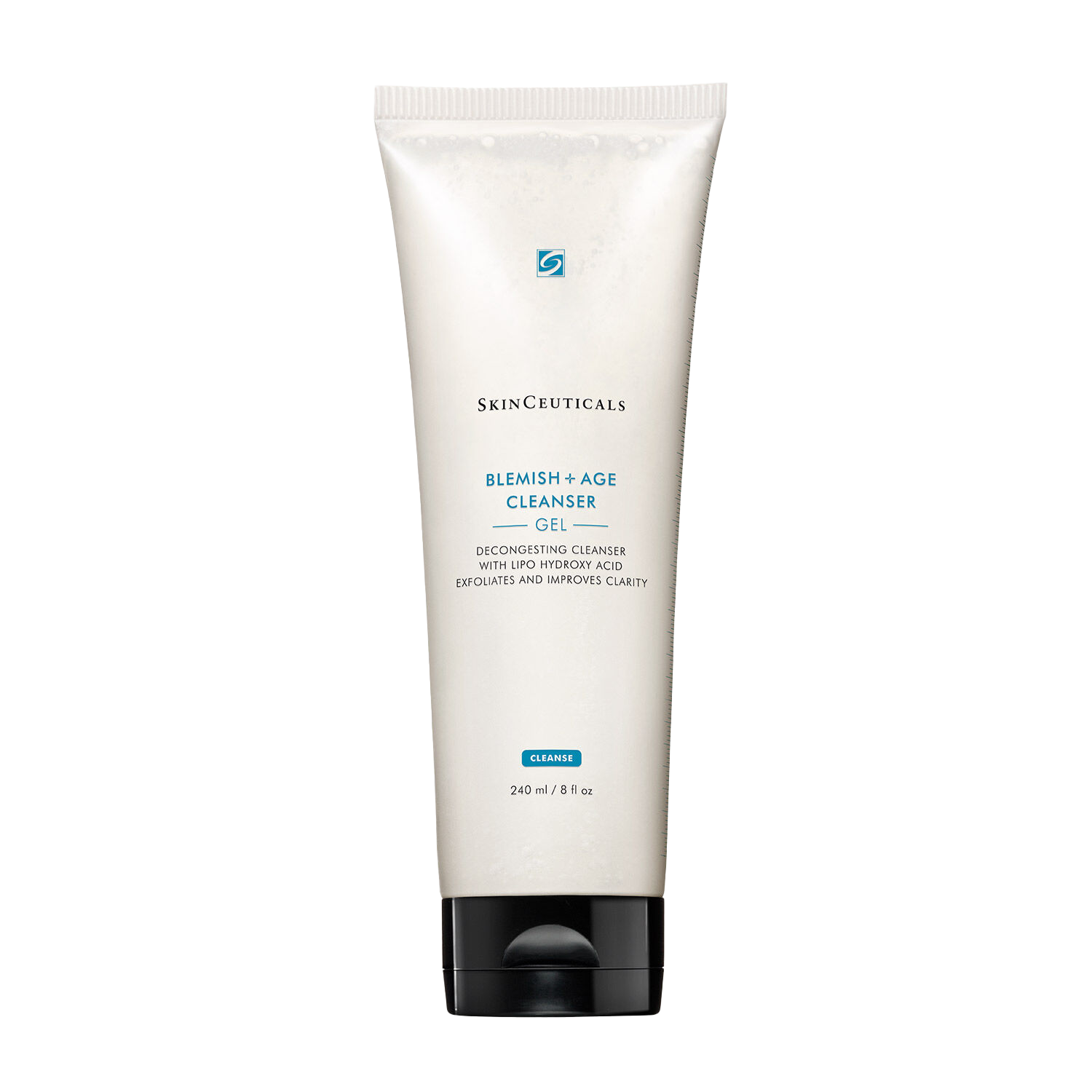 Tube of SkinCeuticals Blemish + Age Cleanser Gel on a white background