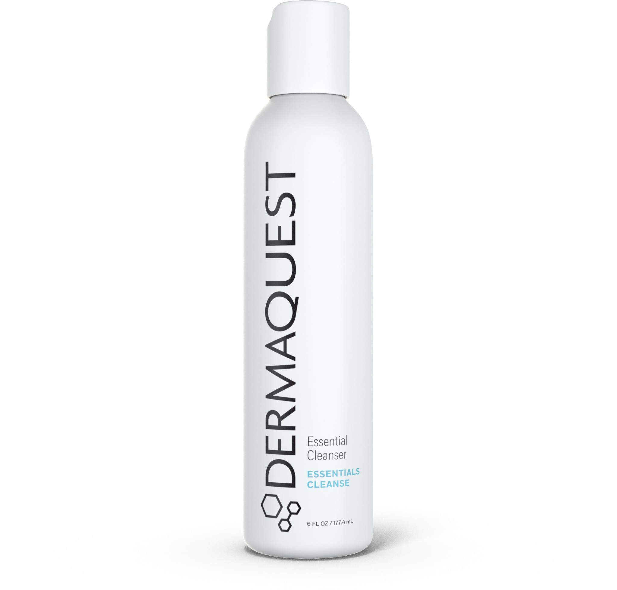 DermaQuest Essential Cleanser bottle on a white background