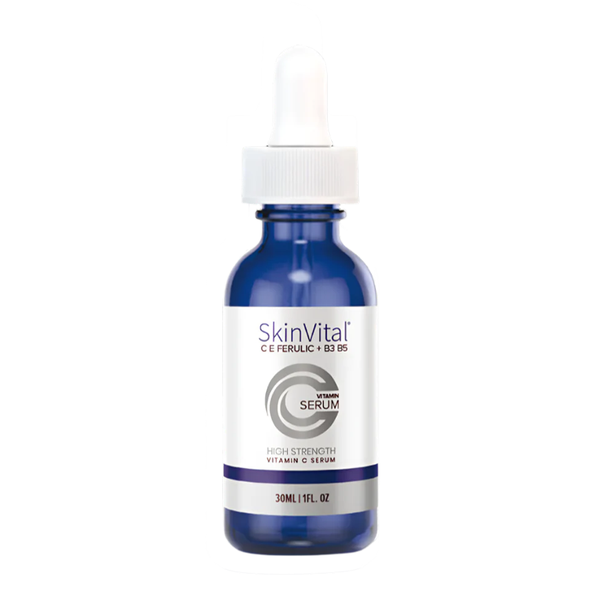 SkinVital serum bottle with dropper on a white background