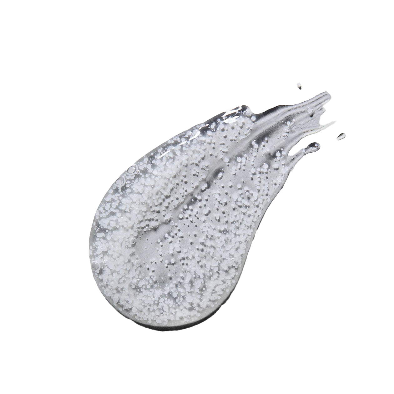 Gray glittery slime on a white background
