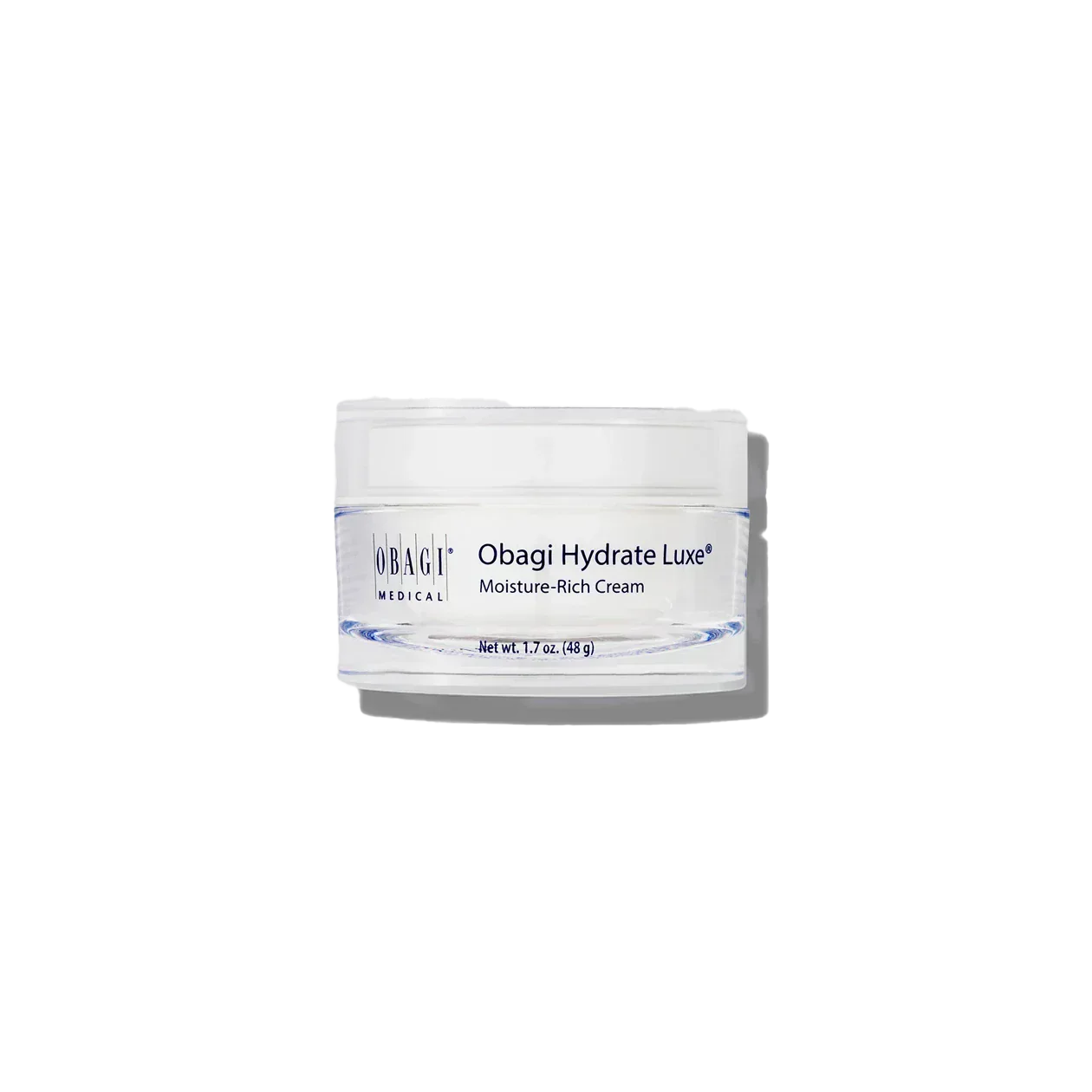 Obagi Hydrate Luxe cream jar on a white background