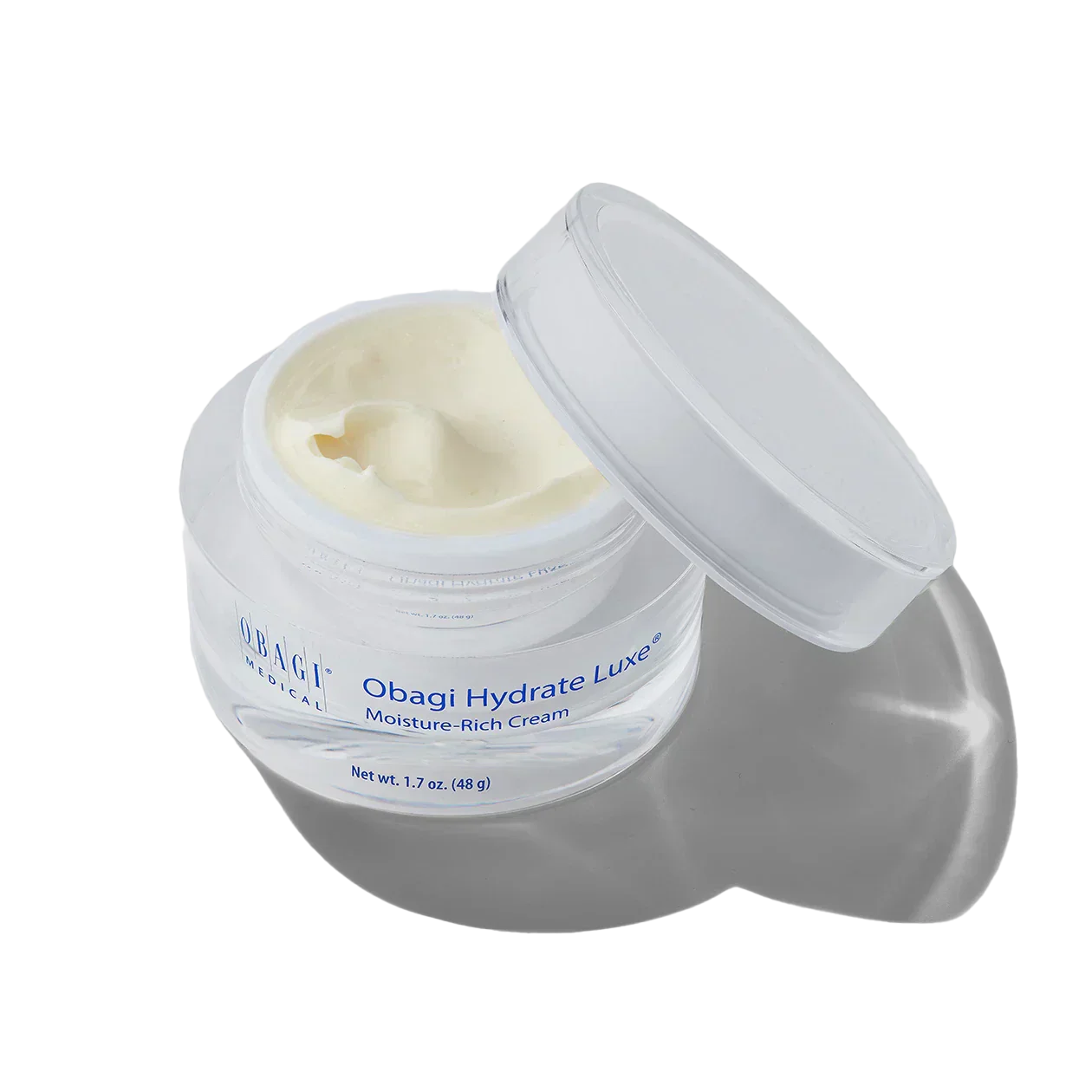 obagi hydrate luxe rich night cream jar with lid open