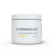 White jar of Dermaquest Universal Clarifying Pads on a white background