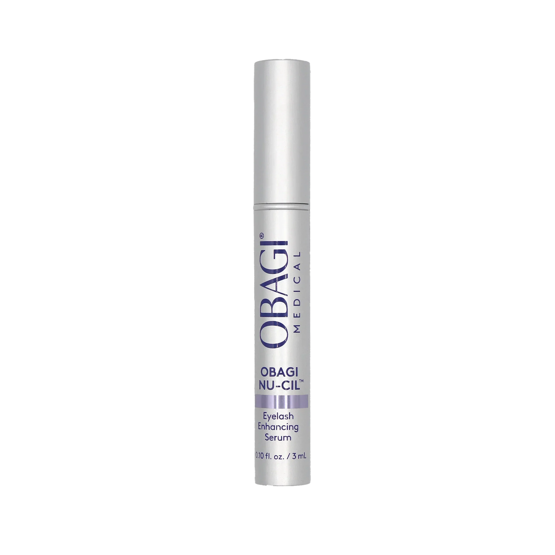 Obagi Nu-Cil eyelash enhancing serum bottle on a white background