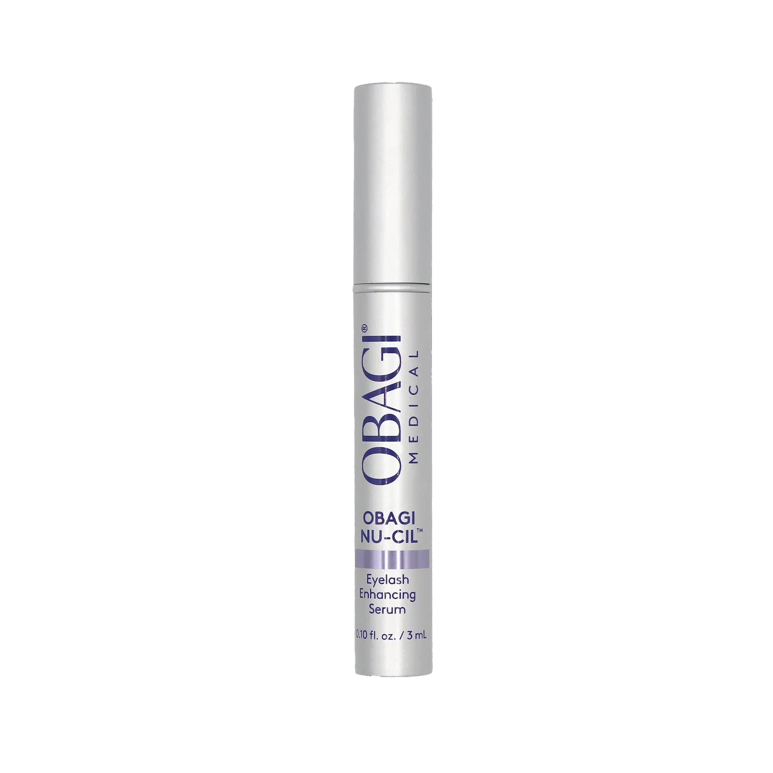 Obagi Nu-Cil eyelash enhancing serum bottle on a white background