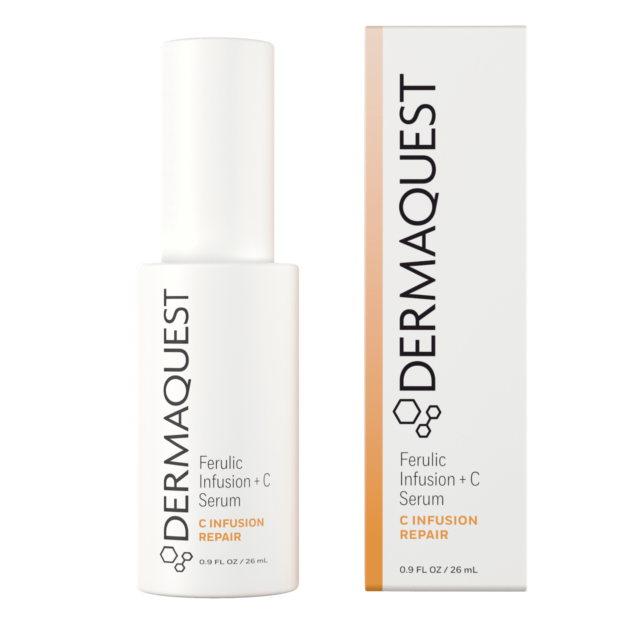 DermaQuest Ferulic Infusion + C Serum bottle with product box