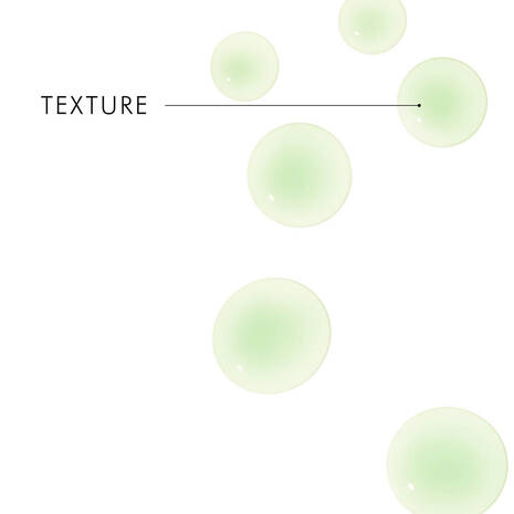 Light green jade stones with 'Texture' text pointing to one of them on a white background