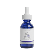 Blue serum bottle with a white dropper labeled 'SkinVital' on a white background