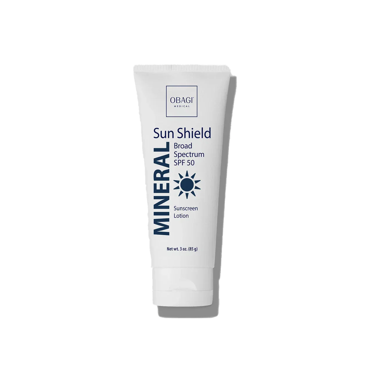 Obagi Sun Shield Mineral sunscreen lotion on a white background