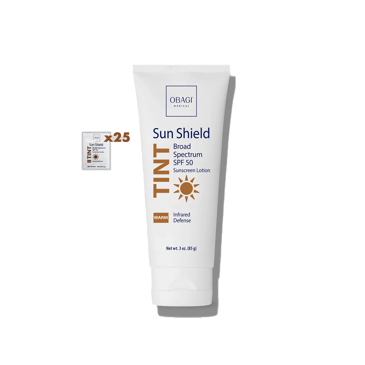 Obagi Sun Shield Tinted Sunscreen Lotion on a white background