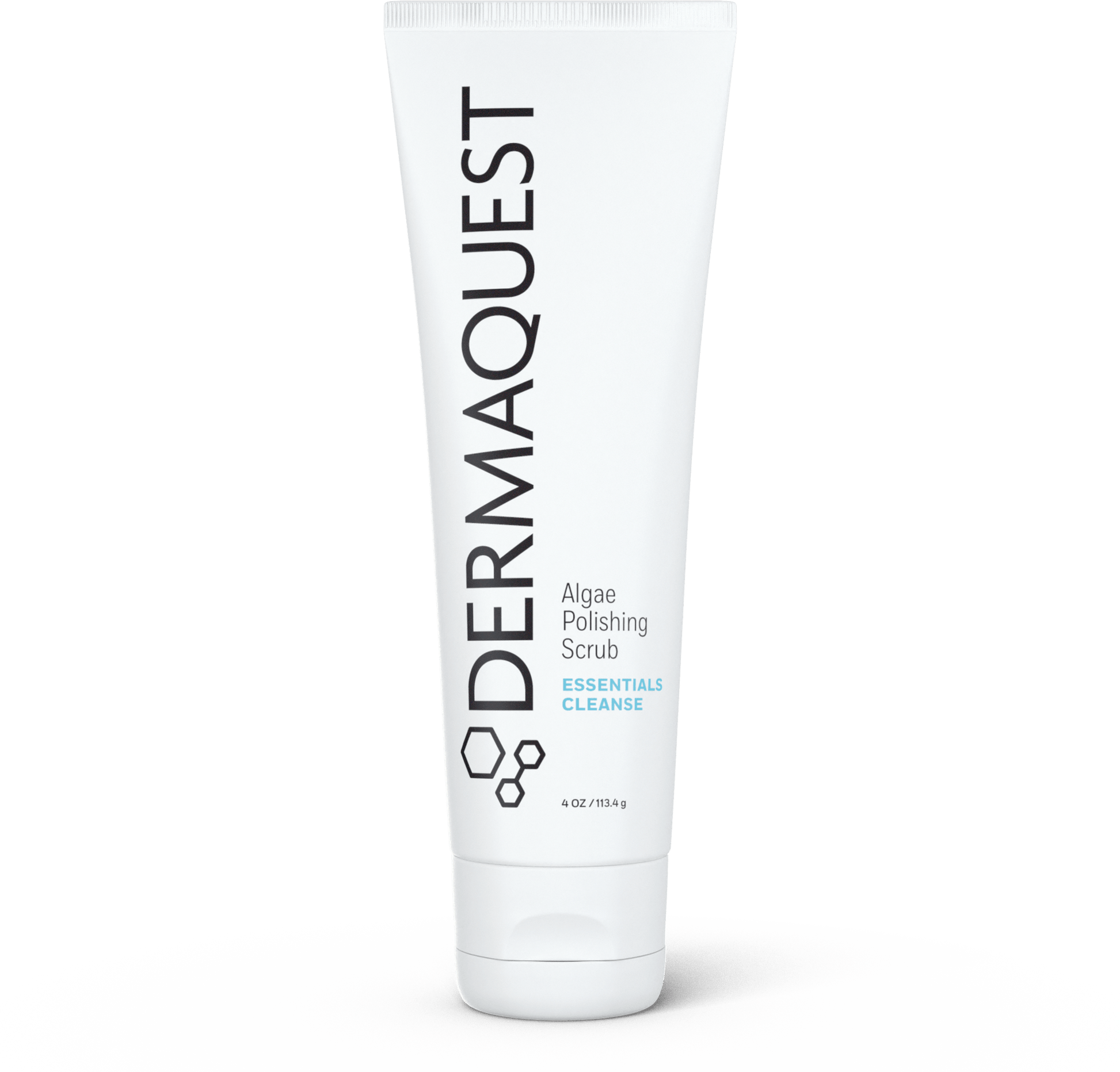 DermaQuest Algae Polishing Scrub tube on a black background