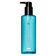Blue bottle of SkinCeuticals Simply Clean Gel on a white background